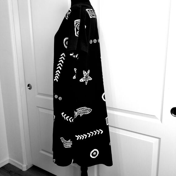 Jostar USA Black & White Fish Print Short Sleeve Mini See Measurements for Size - Picture 3 of 6